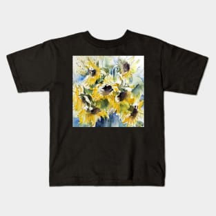 Sunflower Watercolor Graphic Art: Home Decor & Gifts Kids T-Shirt